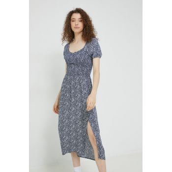 Hollister Co. rochie culoarea albastru marin, midi, evazati