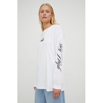 Levi's longsleeve din bumbac culoarea alb