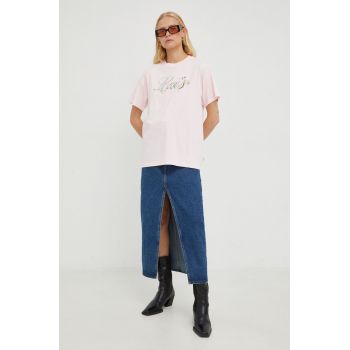 Levi's tricou din bumbac culoarea roz