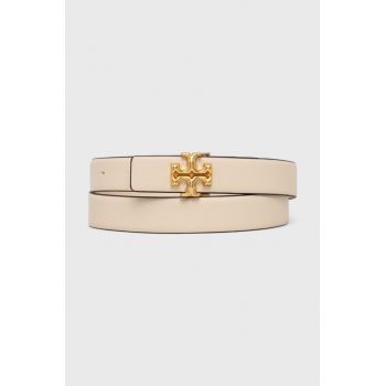 Tory Burch curea de piele femei, culoarea bej