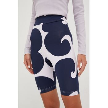 adidas Performance pantaloni scurti Marimekko femei, culoarea albastru marin, modelator, high waist