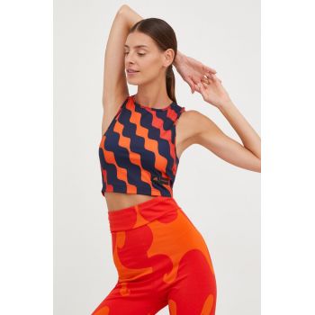 adidas Performance top de antrenament Marimekko , culoarea albastru marin