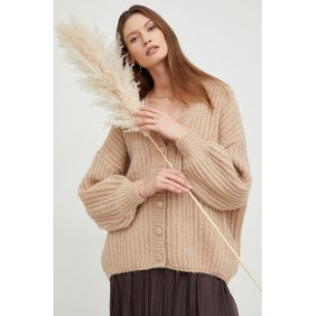 Answear Lab cardigan din amestec de lana femei, culoarea bej, călduros