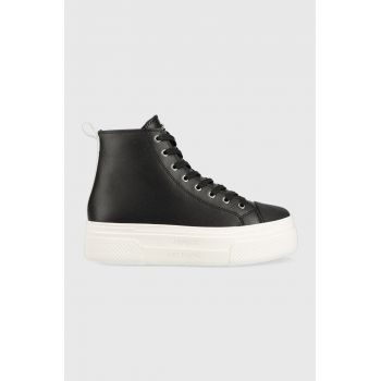 Armani Exchange tenisi de piele culoarea negru