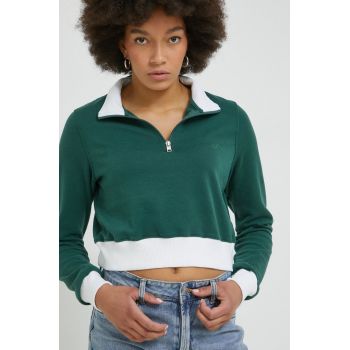 Hollister Co. bluza femei, culoarea verde, neted