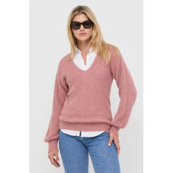 Morgan pulover din amestec de lana femei, culoarea roz, light