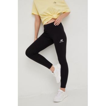 New Balance colanti femei, culoarea negru, neted