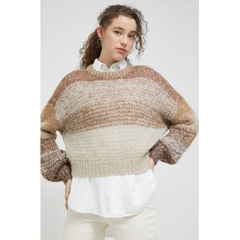 Only pulover femei, culoarea maro,