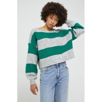 Only pulover femei, culoarea verde,