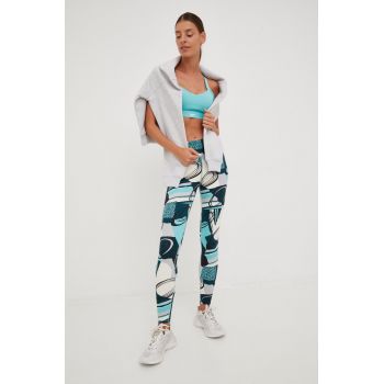 Reebok leggins de antrenament Lux Perform femei, culoarea verde, modelator