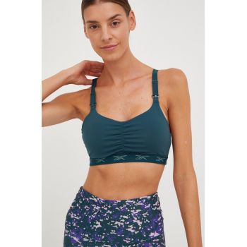 Reebok sutien sport pentru alăptare culoarea verde, neted