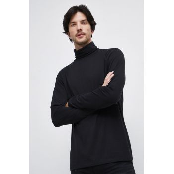 Medicine longsleeve barbati, culoarea negru, neted