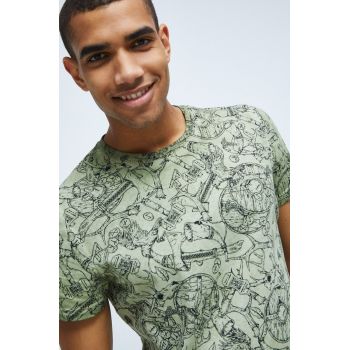 Medicine tricou din bumbac culoarea verde, cu imprimeu