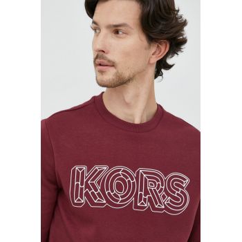 Michael Kors bluza barbati, culoarea bordo, cu imprimeu de firma original