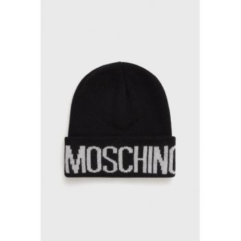 Moschino caciula din amestec de casmir culoarea negru,