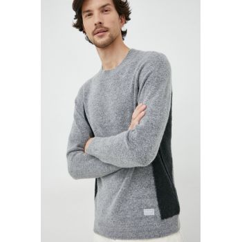 Pepe Jeans pulover din amestec de lana barbati, culoarea gri,