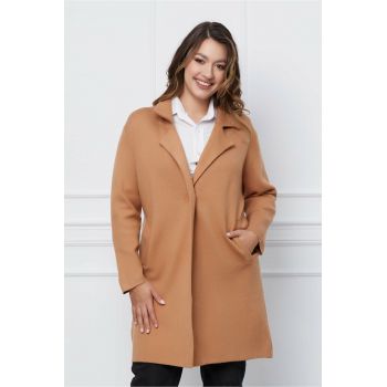 Cardigan Alma maro cu rever crestat