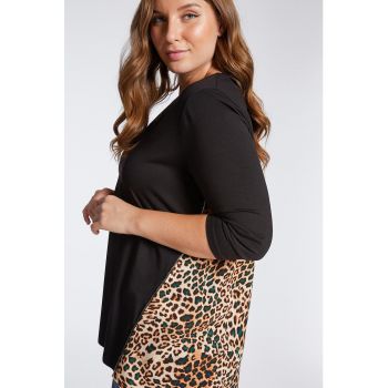 Bluza asimetrica cu animal print de firma originala