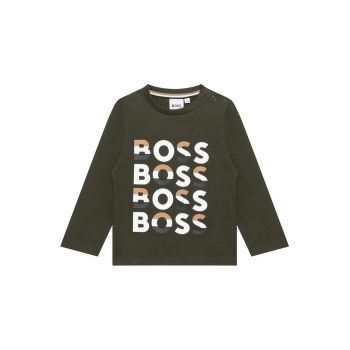 Bluza cu imprimeu logo si decolteu la baza gatului