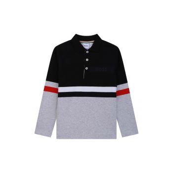 Bluza polo cu logo pe piept