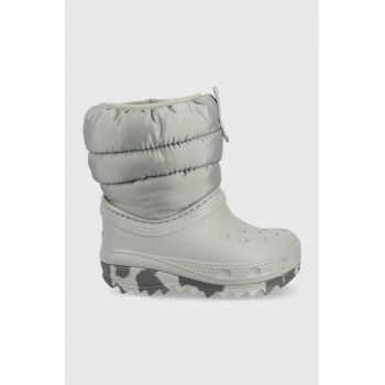 Crocs cizme de iarna copii culoarea gri ieftina