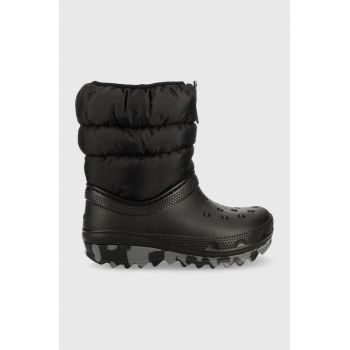 Crocs cizme de iarna copii culoarea negru ieftina