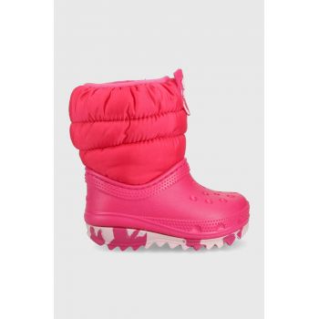 Crocs cizme de iarna copii culoarea roz ieftina