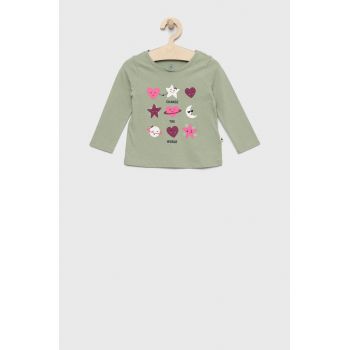 GAP longsleeve din bumbac pentru copii culoarea verde ieftin