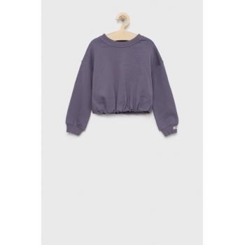 United Colors of Benetton bluza copii culoarea violet, neted
