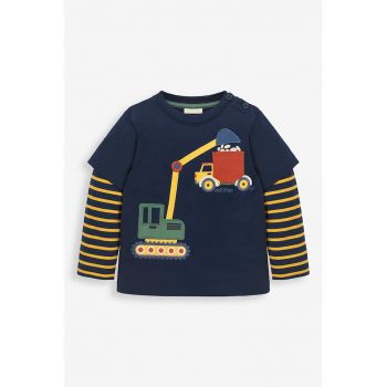 Bluza de bumbac cu aspect 2in1