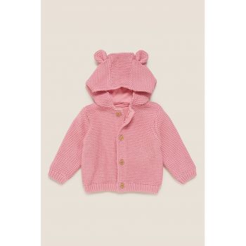 Cardigan tricotat cu gluga