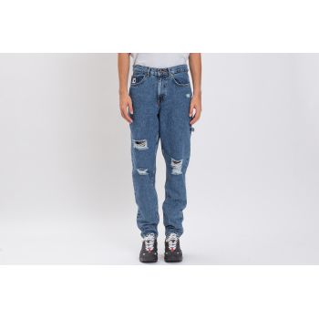 Retro Tapered Workwear Heavy Distressed Denim