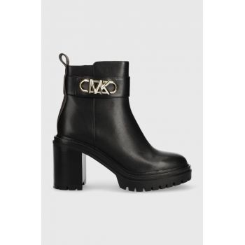 MICHAEL Michael Kors cizme de piele Parker femei, culoarea negru, cu toc drept