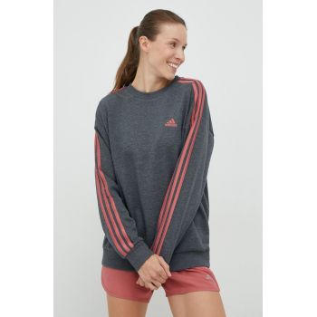 adidas bluza femei, culoarea gri, neted