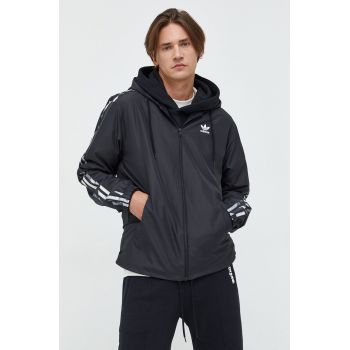 adidas Originals geaca barbati, culoarea negru, de tranzitie