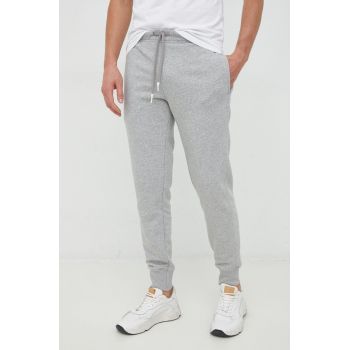 United Colors of Benetton pantaloni de trening barbati, culoarea gri, melanj