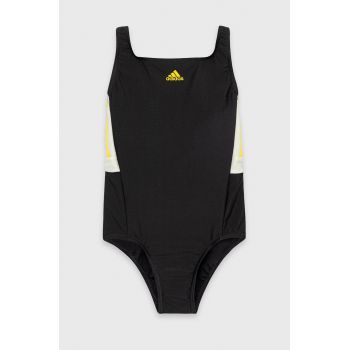 adidas Performance costum de baie dintr-o bucată pentru copii culoarea negru