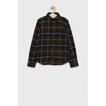 Jack & Jones camasa de bumbac pentru copii culoarea verde