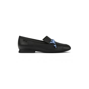Pantofi loafer de piele cu detalii contrastante