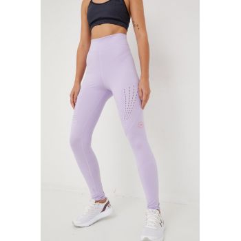 adidas by Stella McCartney leggins de antrenament Truepurpose femei, culoarea violet, neted