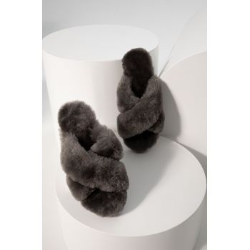 Answear Lab papuci de lana culoarea gri