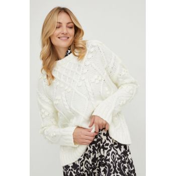Answear Lab pulover de lana femei, culoarea bej, călduros ieftin