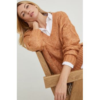 Answear Lab pulover femei, culoarea maro, călduros
