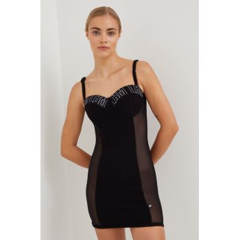 LaBellaMafia rochie culoarea negru, mini, mulata