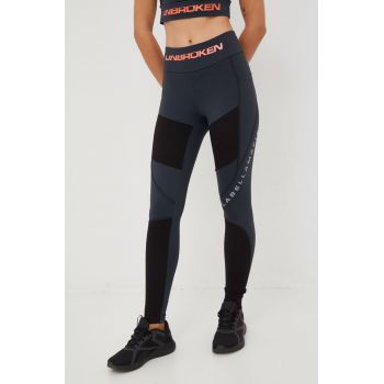 LaBellaMafia leggins de antrenament Unbroken femei, culoarea gri, modelator ieftini