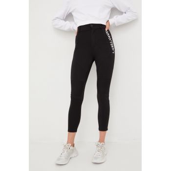 LaBellaMafia pantaloni femei, culoarea negru, cu imprimeu