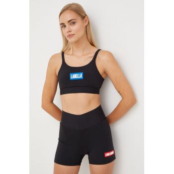 LaBellaMafia top și pantaloni scurți de antrenament Go On femei, culoarea negru