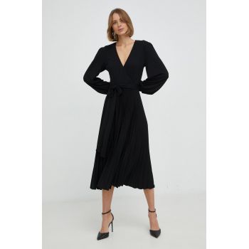 Nissa rochie culoarea negru, mini, evazati ieftina