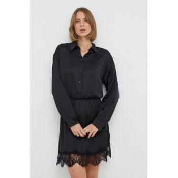 Nissa rochie culoarea negru, mini, evazati