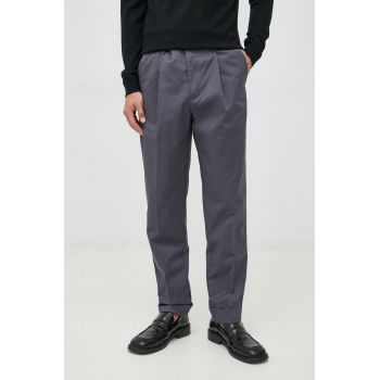Armani Exchange pantaloni barbati, culoarea gri, drept
